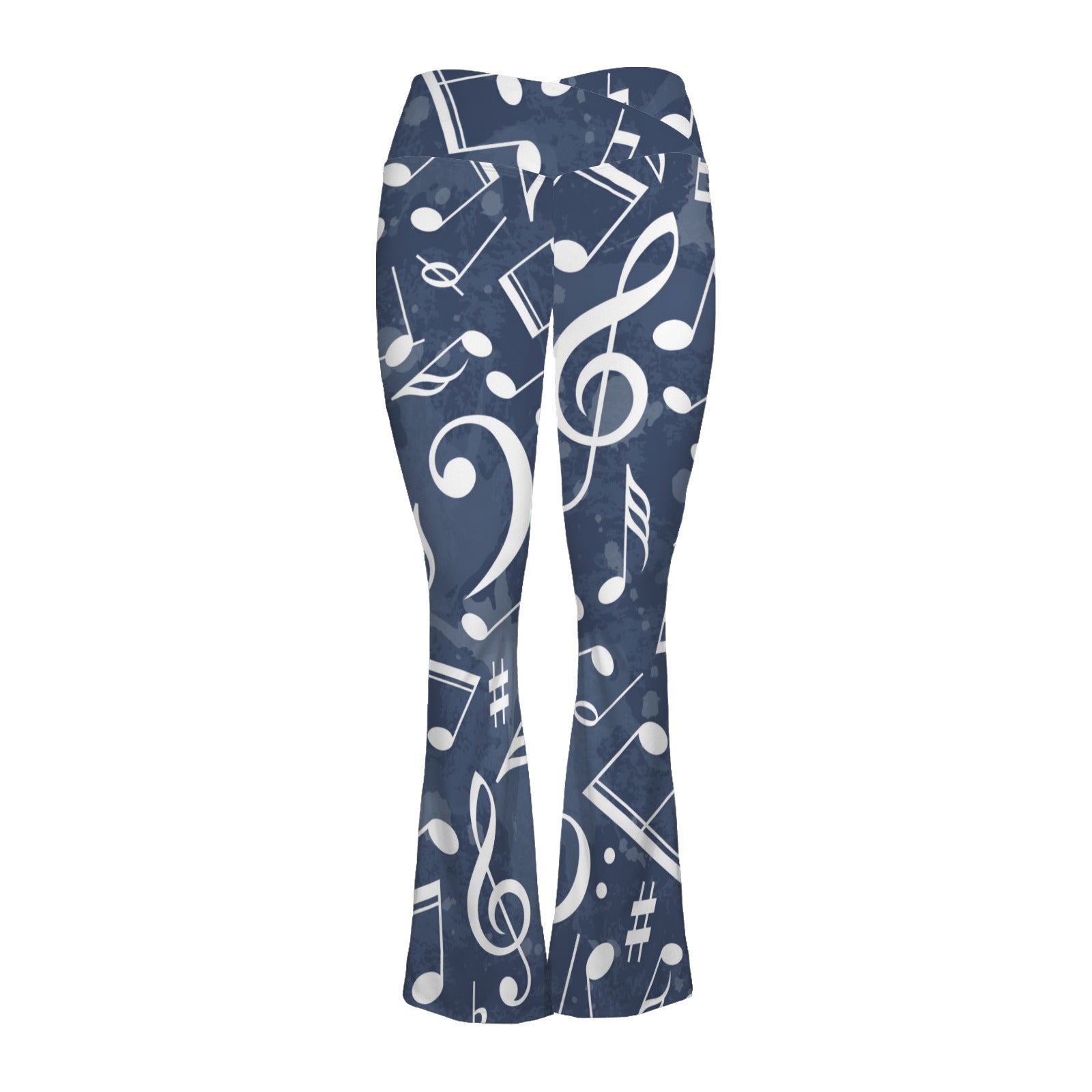 Music Navy Crossover High Waist Flare Leggings