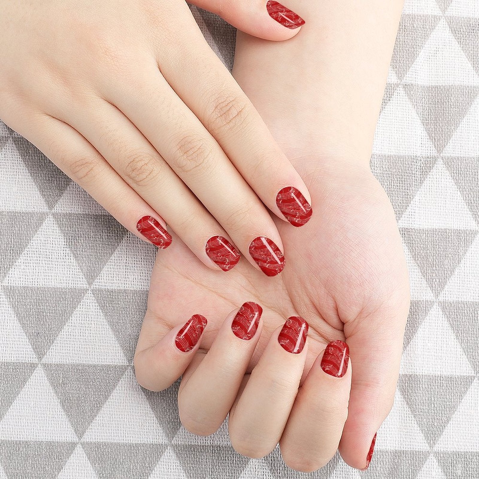 Music Waves Red Nail Stickers