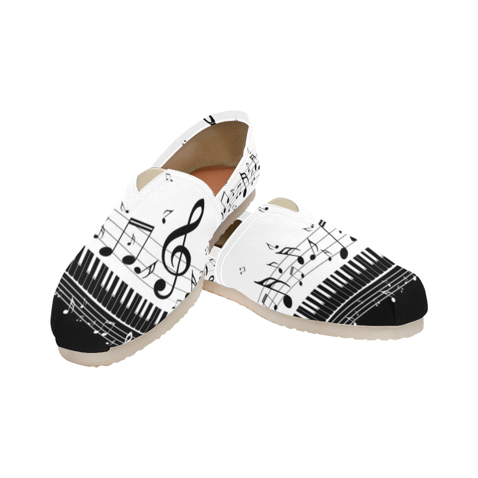 Minimalist Piano Women's Canvas Slip-On Shoes