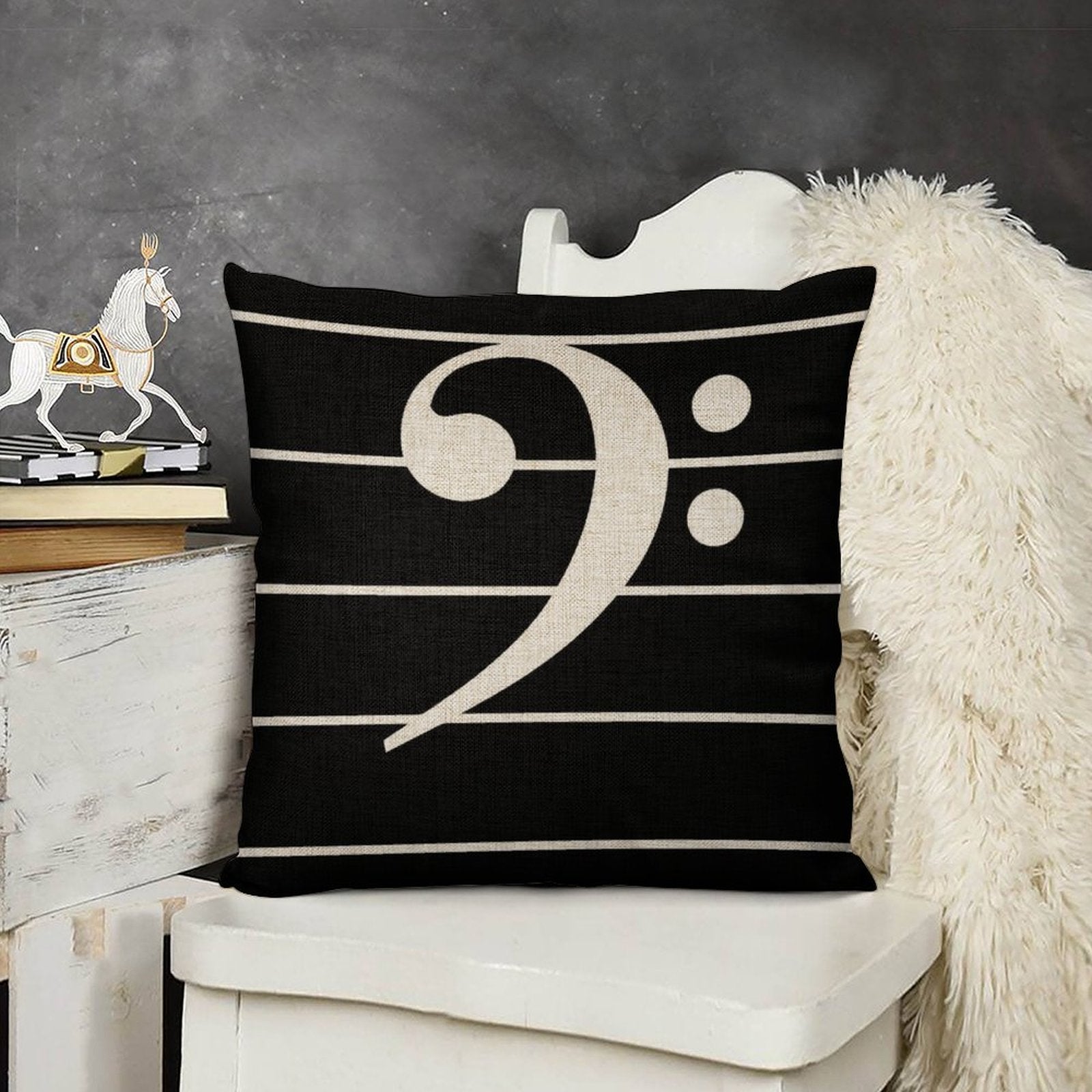 Giant Music Symbol Linen Pillowcase (Set of 4)