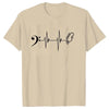 Guitar & Bass Clef Heartbeat T-shirt