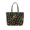 Music Notes Chic Leather Tote Bag