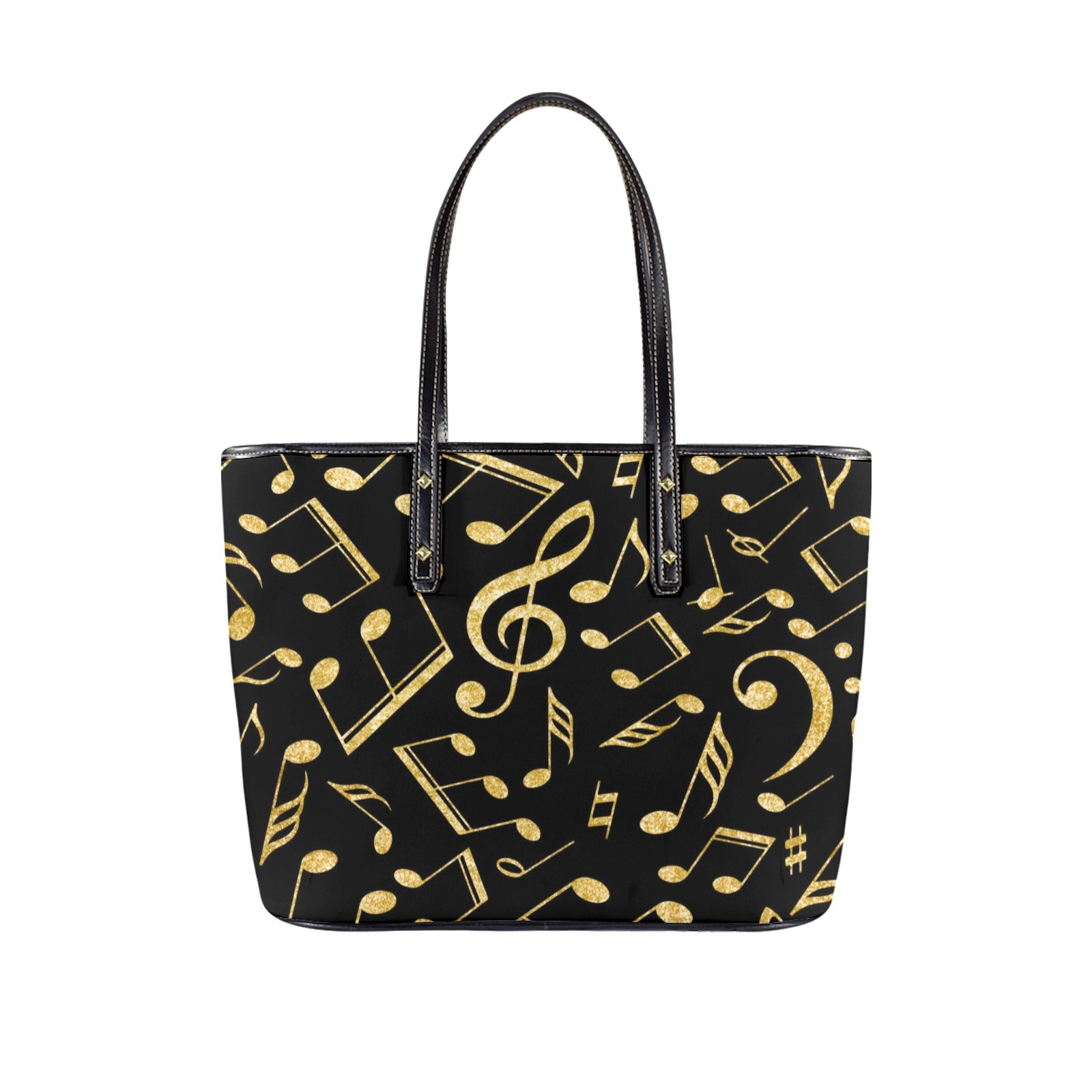 Music Notes Chic Leather Tote Bag