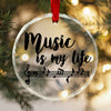 "Music Is My Life" Crystal Hanging Ornament