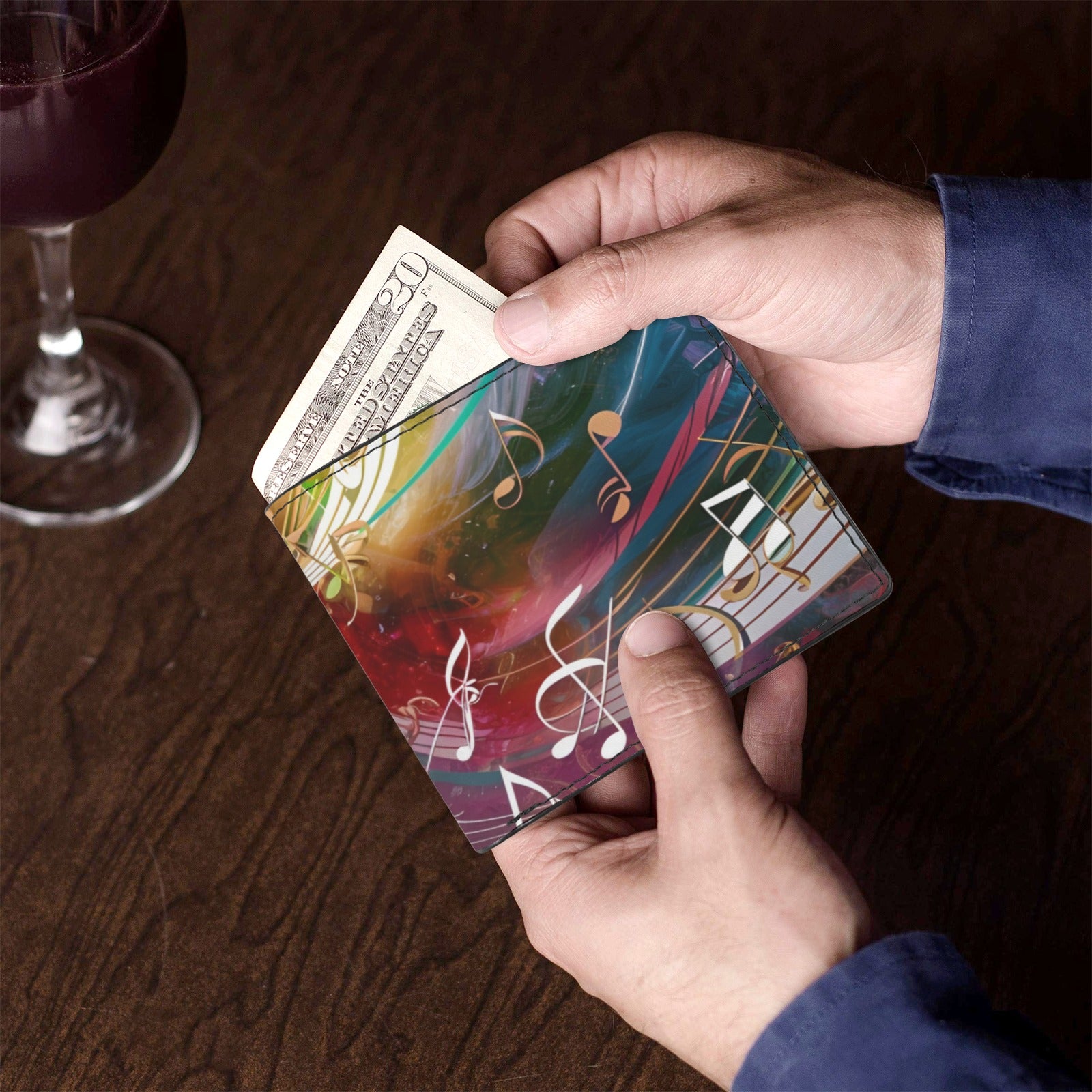 Artistic Music Men's Bifold Wallet (Photo Slot)