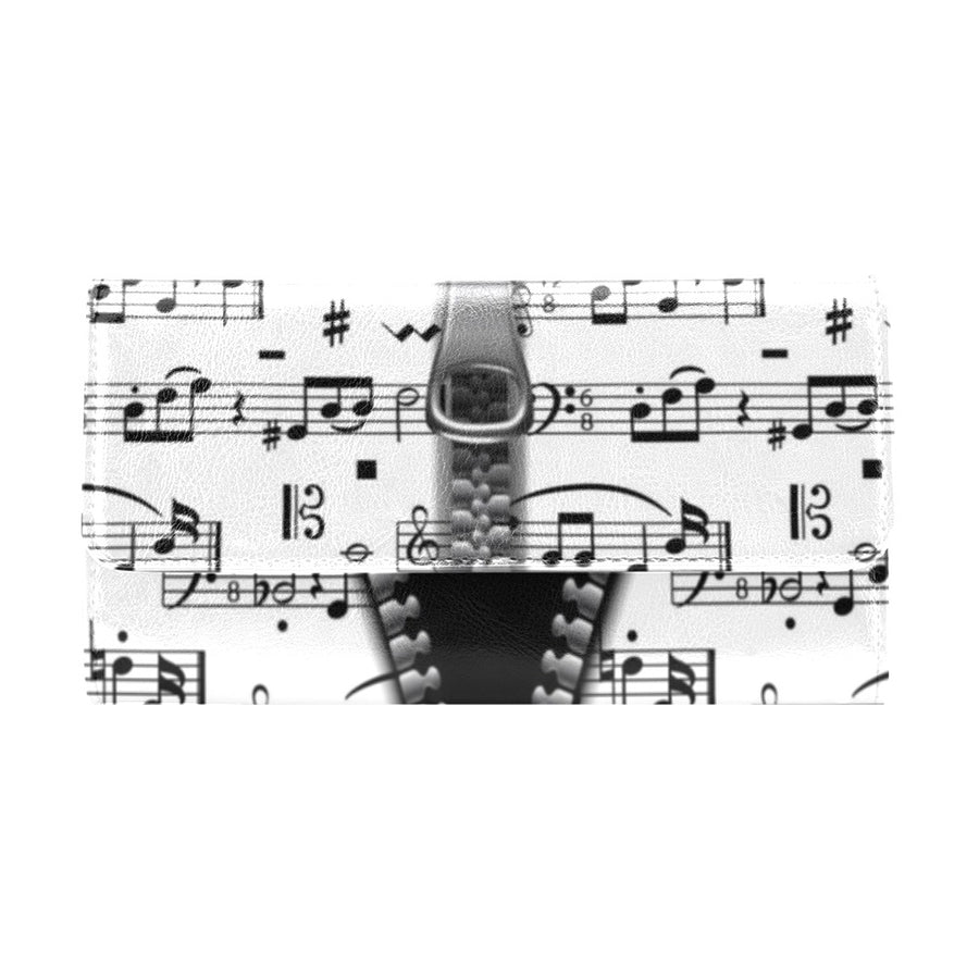Zip-up Music Sheet Women's Trifold Wallet