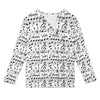 Music Print Asymmetrical Button-Up Shirt