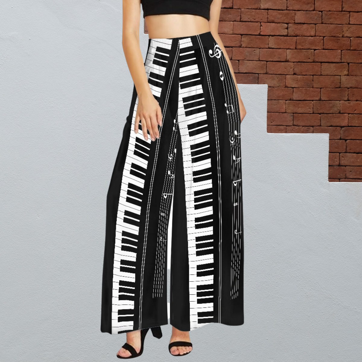 Music Piano Chiffon Stretch Pants