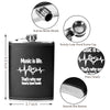 Music Heartbeats 8 oz Black Hip Flask