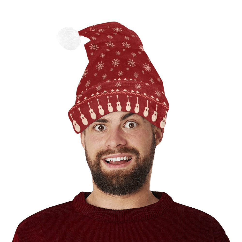 Guitar Red Christmas Santa Hat