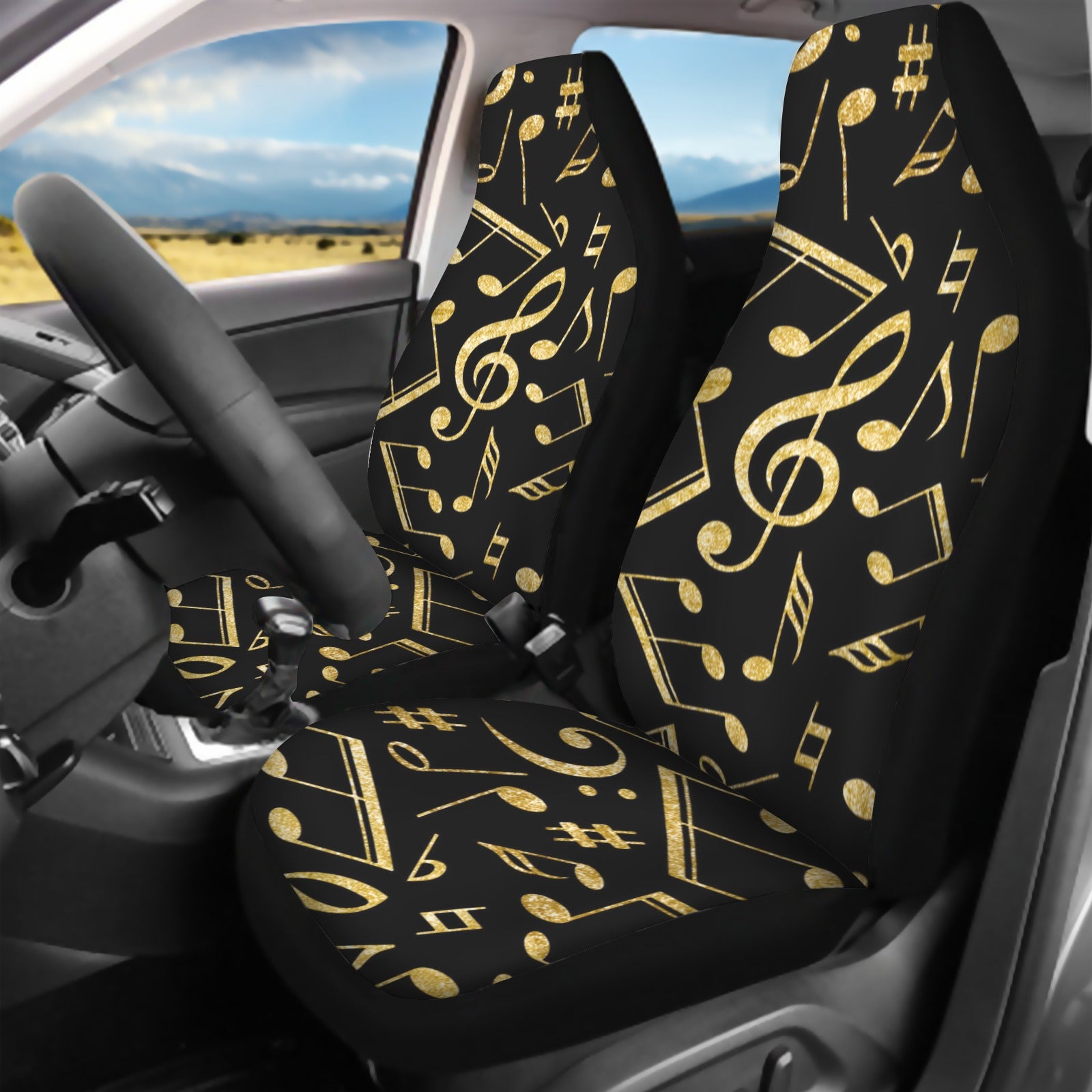 Music Notes Car Seat Cover (Full Set)