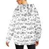 Music Print Women's Flannel Hoodie