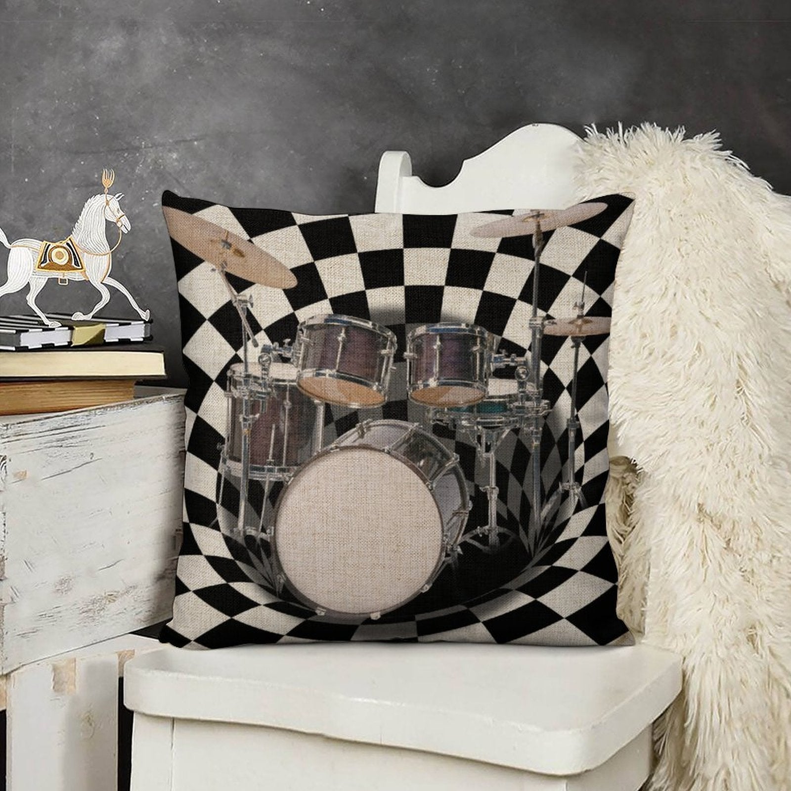 Music Instruments Linen Pillowcase (Set of 4)