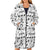 Music Score White Women's Long Hooded Jacket