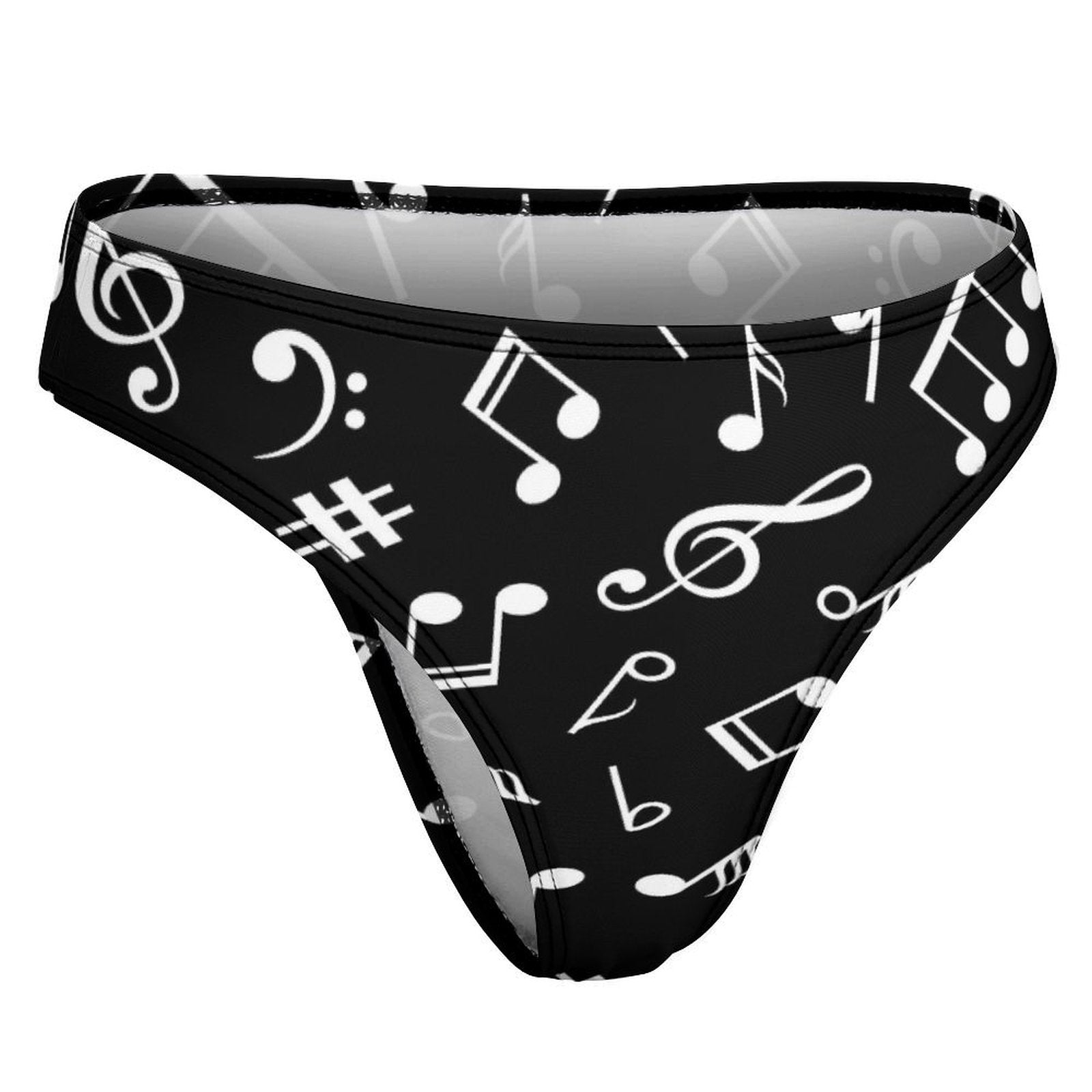 Music Notes Black Women's Cotton Underwear