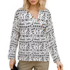 Music Print Asymmetrical Button-Up Shirt