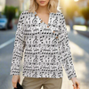 Music Print Asymmetrical Button-Up Shirt