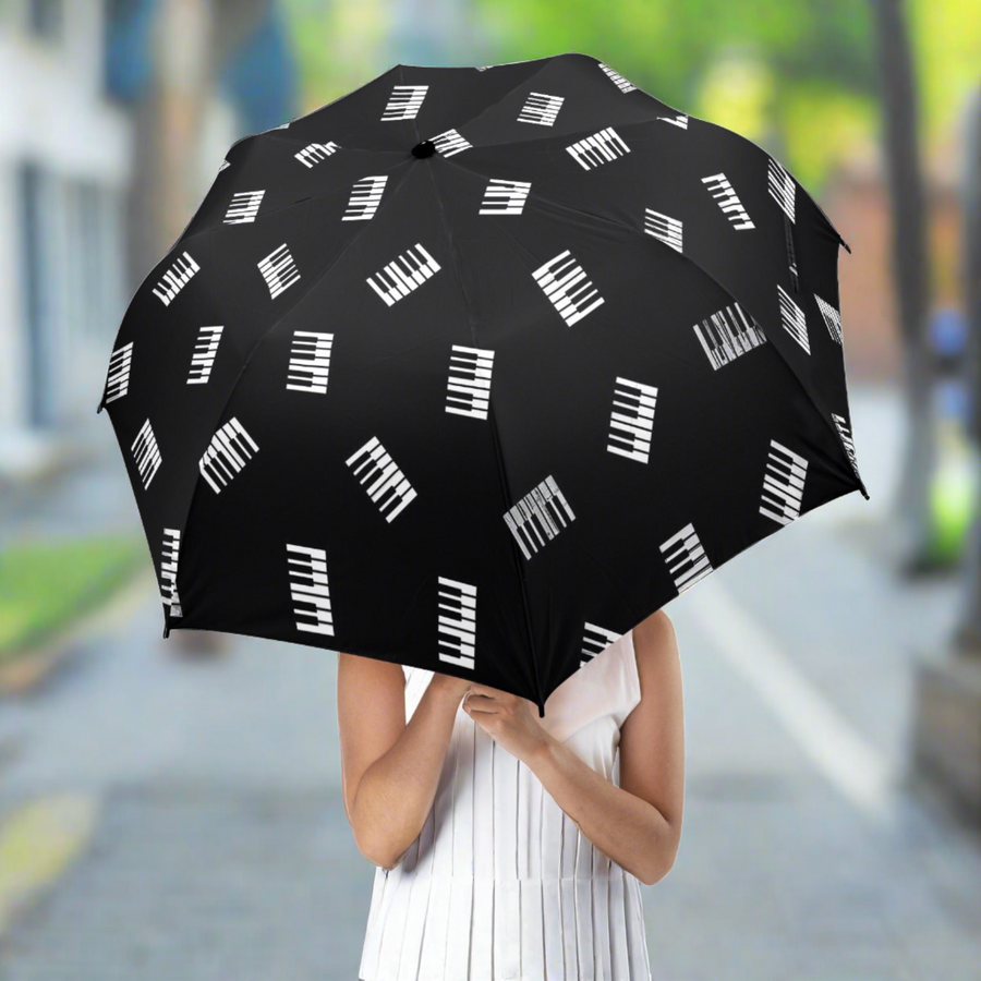 Piano Keyboard Semi-Automatic Foldable Umbrella