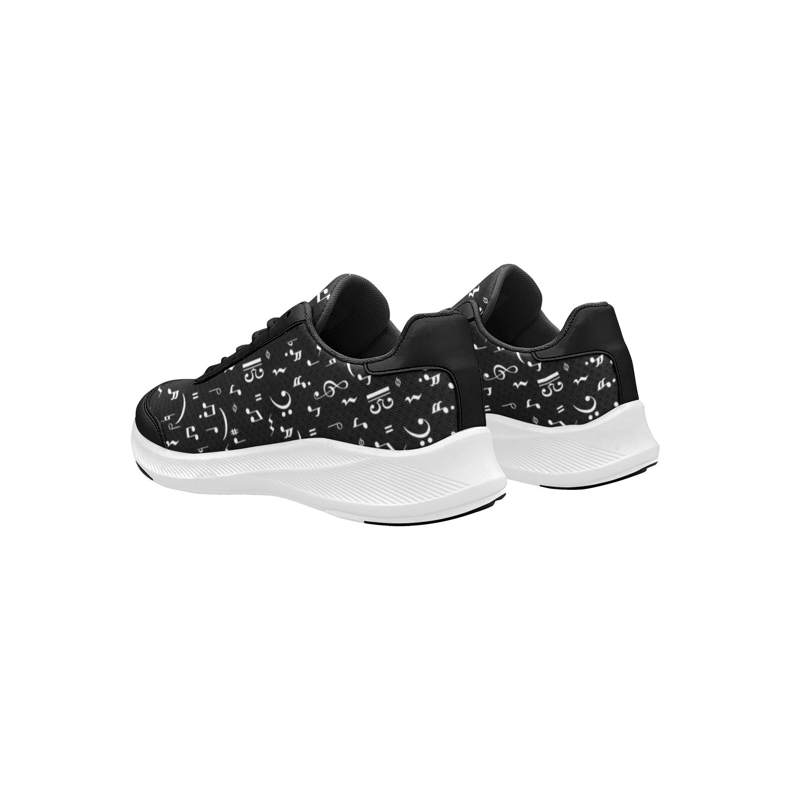 Black Music Notes Women's Mudguard Running Shoes