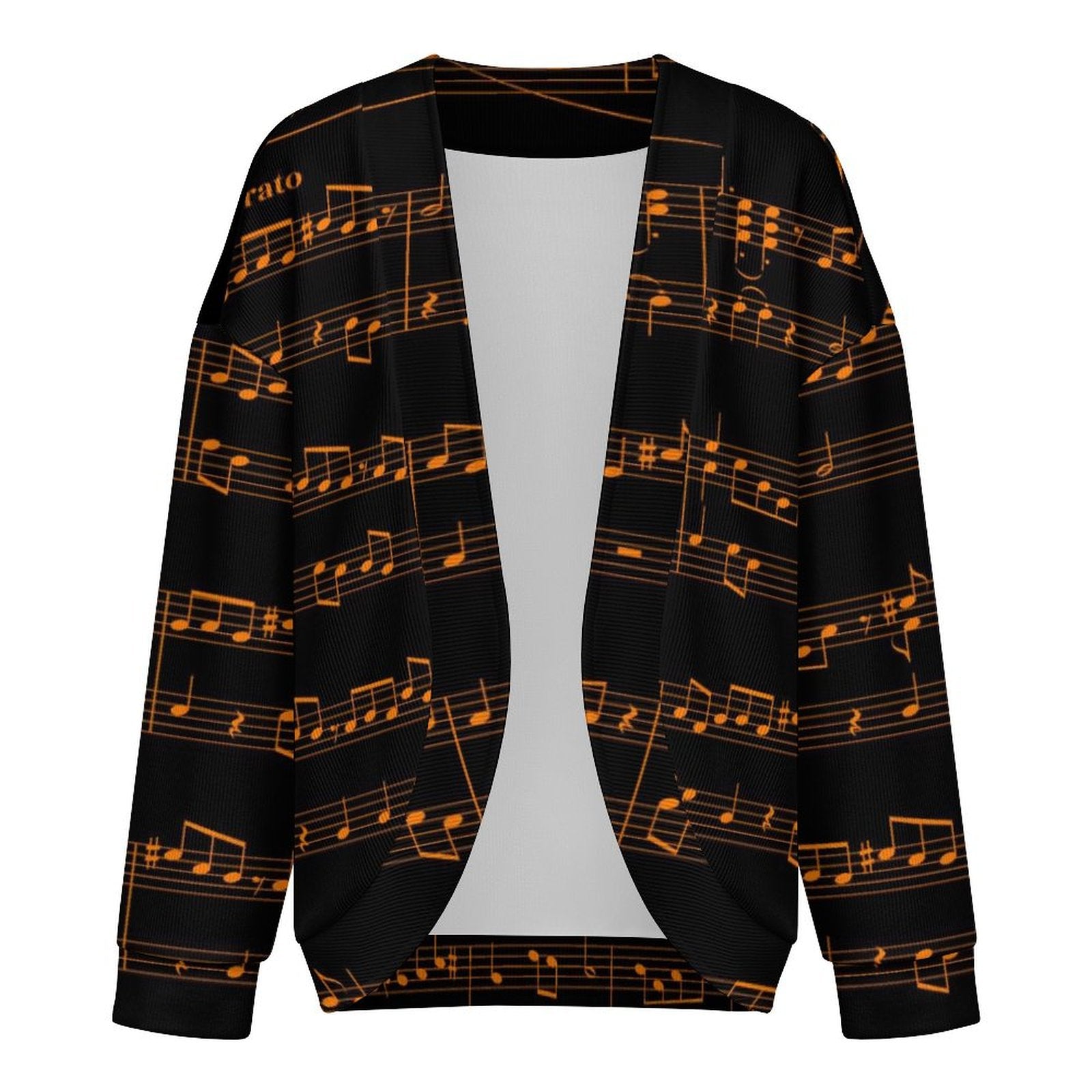 Music Pattern Women's Drop Shoulder Cardigan