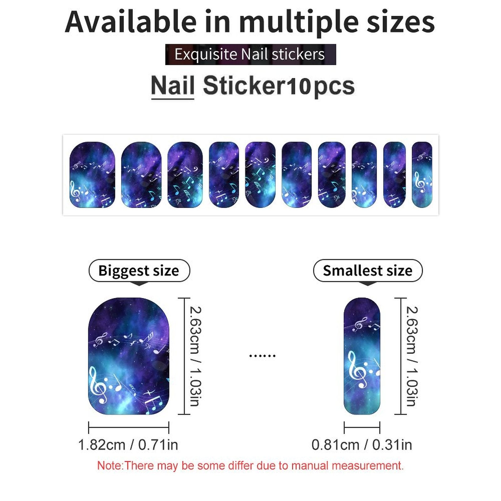Music Galaxy Nail Stickers