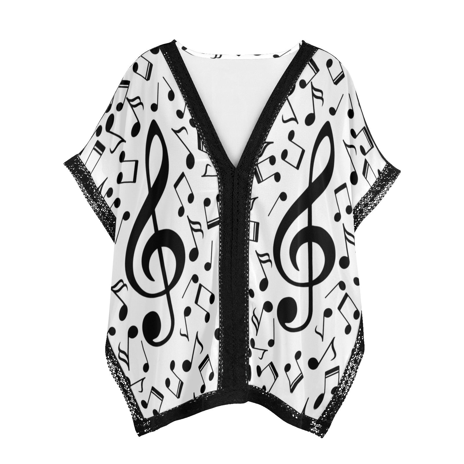 Music Notes Heart Women's Beach Cover Up