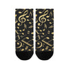 Gold Music Notes Women's Ankle Socks