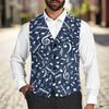 Men's Music Ocean Print Suit Vest