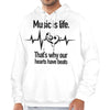 [USA Only] Music Is Life Heartbeats Men's Hoodie (Front Print)