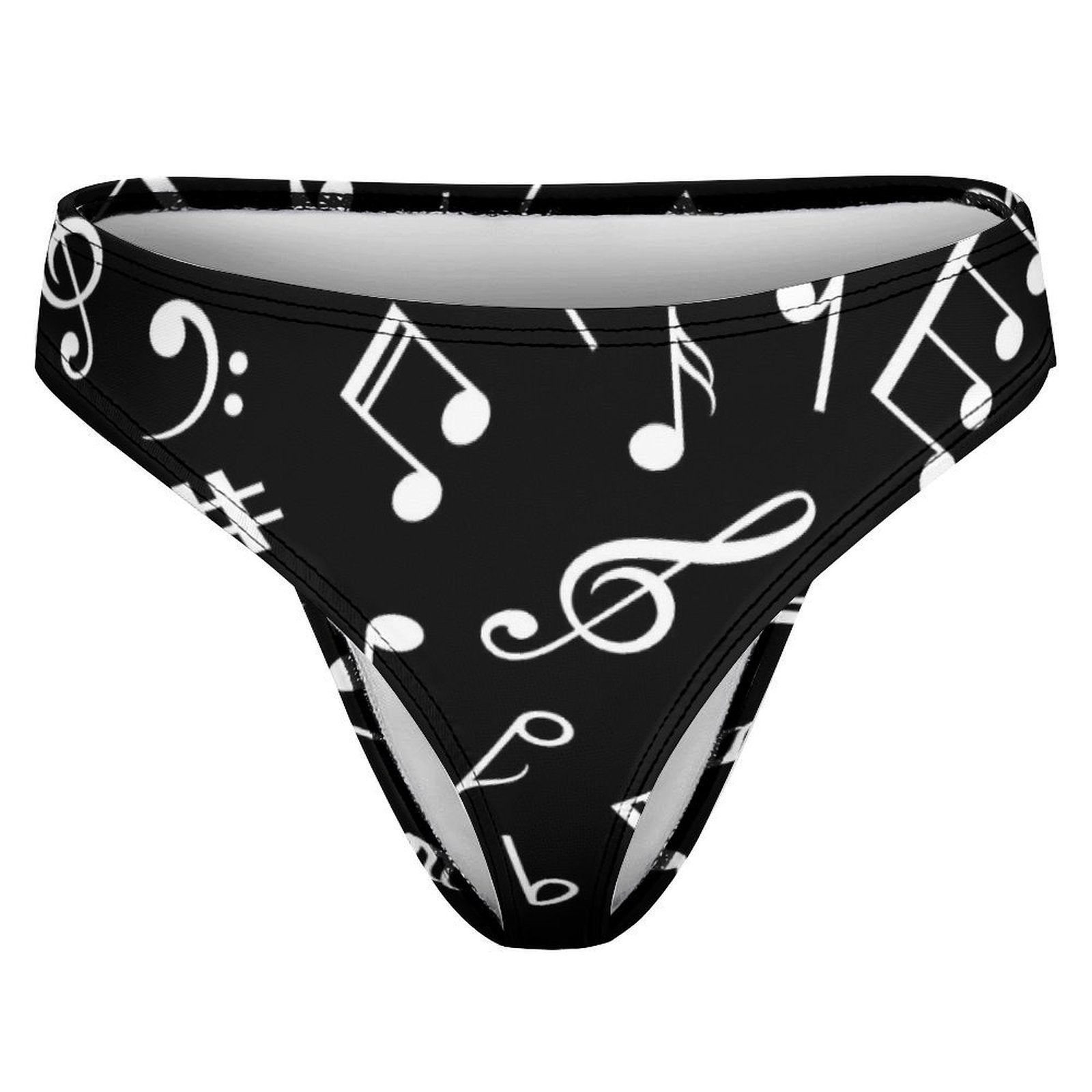 Music Notes Black Women's Cotton Underwear