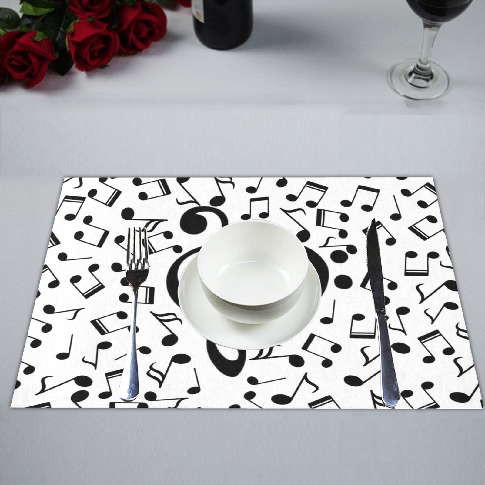 Monotone Music Placemats (Set of 4)