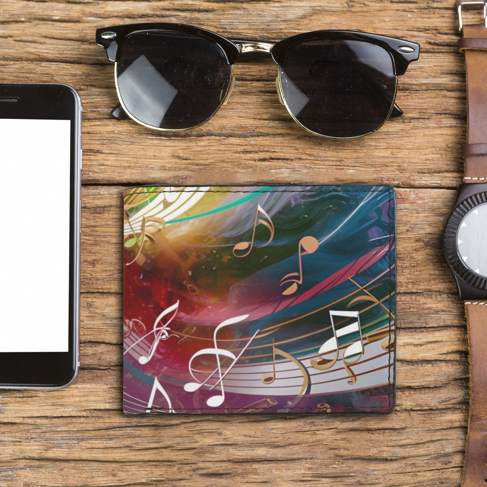 Artistic Music Men's Bifold Wallet (Photo Slot)