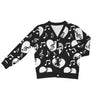 Music Heart Print Button Up Women's Cardigan