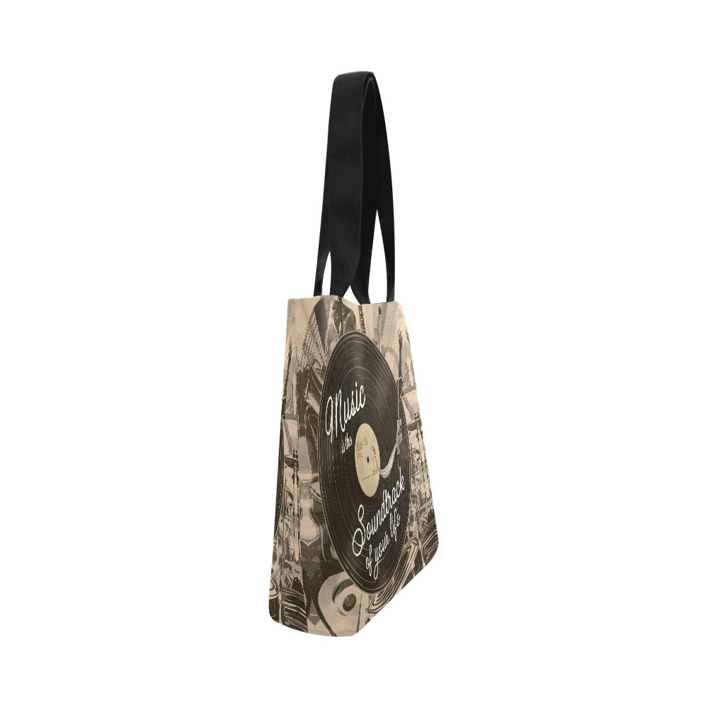 Vintage Music Soundtrack Canvas Tote Bag