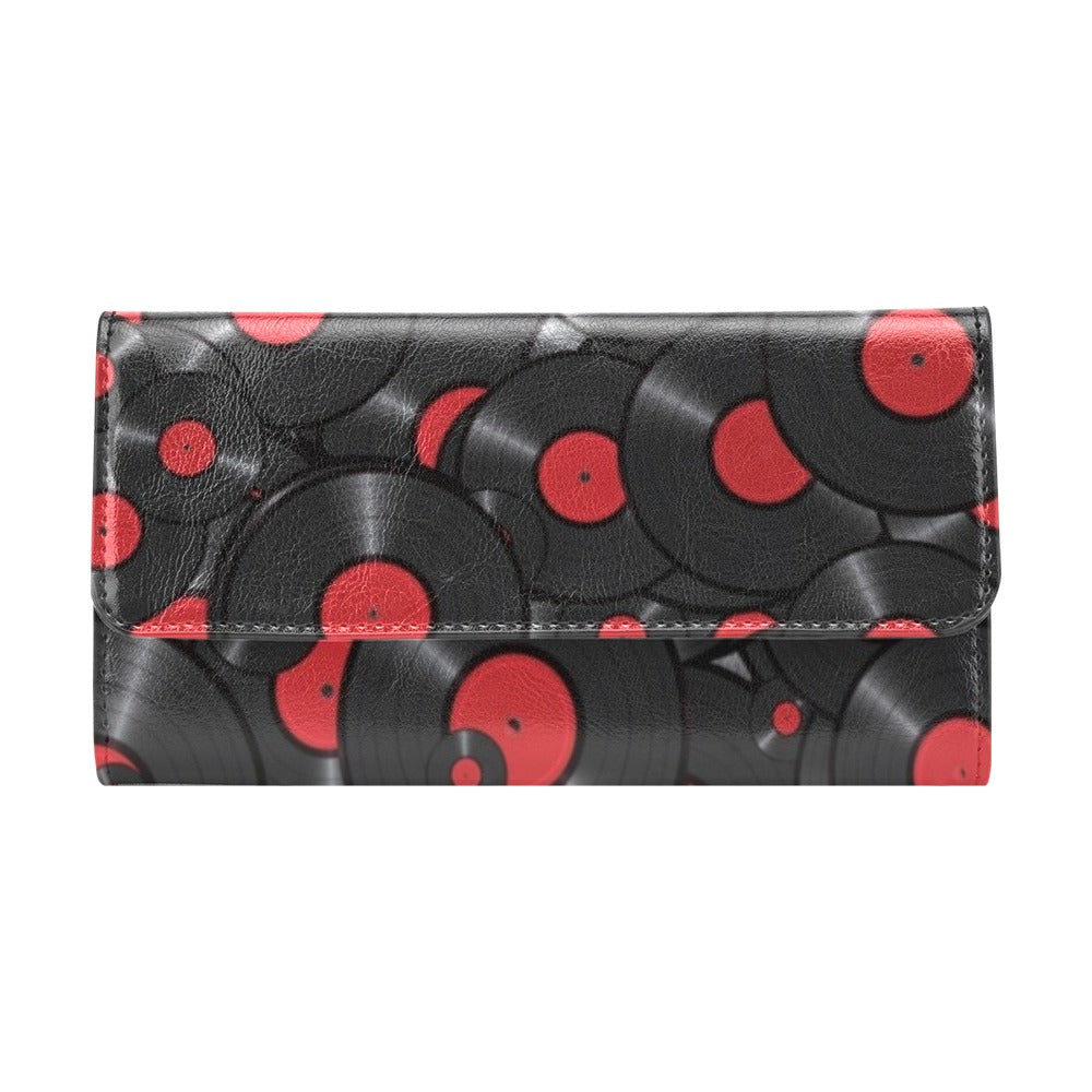 Red Vinyl Record Women's Trifold Wallet