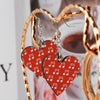 Red Music Heart Shape Wooden Earrings