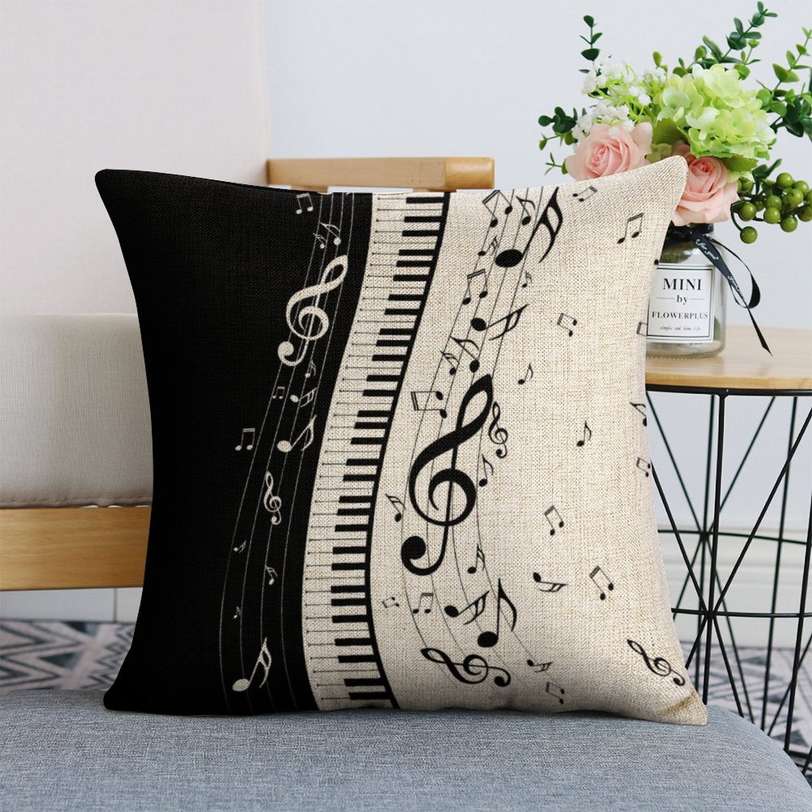 Piano Player Linen Pillowcase (Set of 4)