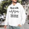 [USA Only] Music Is Life Heartbeats Men's Hoodie (Front Print)