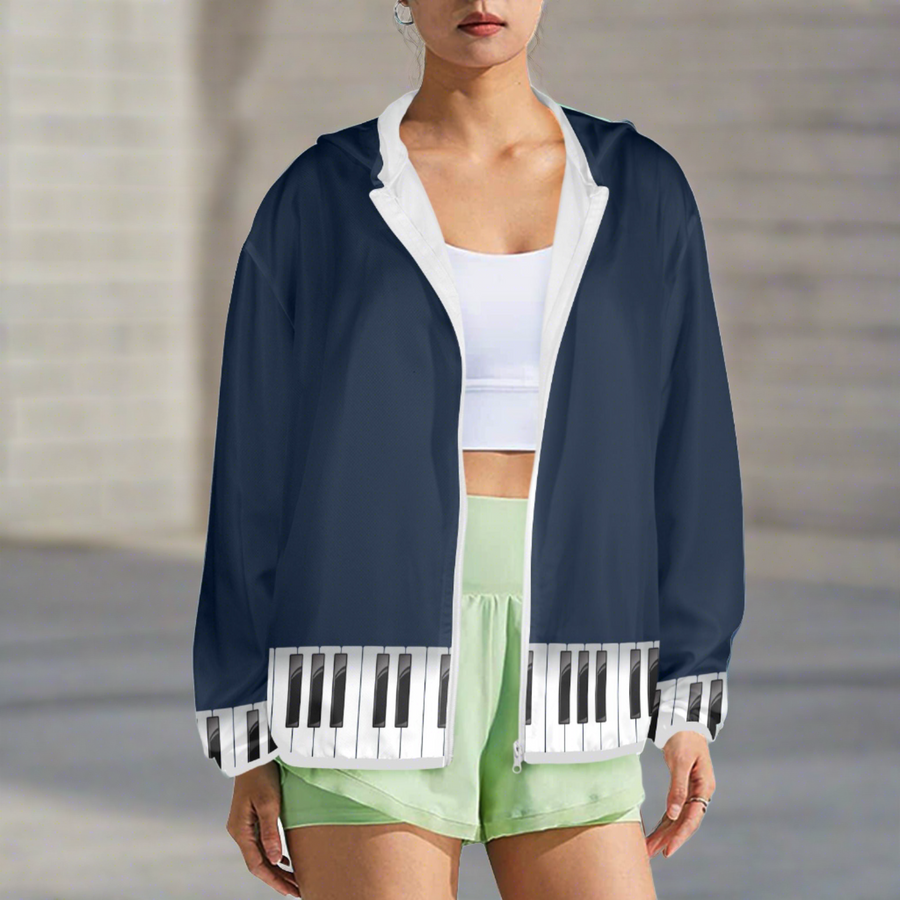 Piano Keys Women's Windbreaker