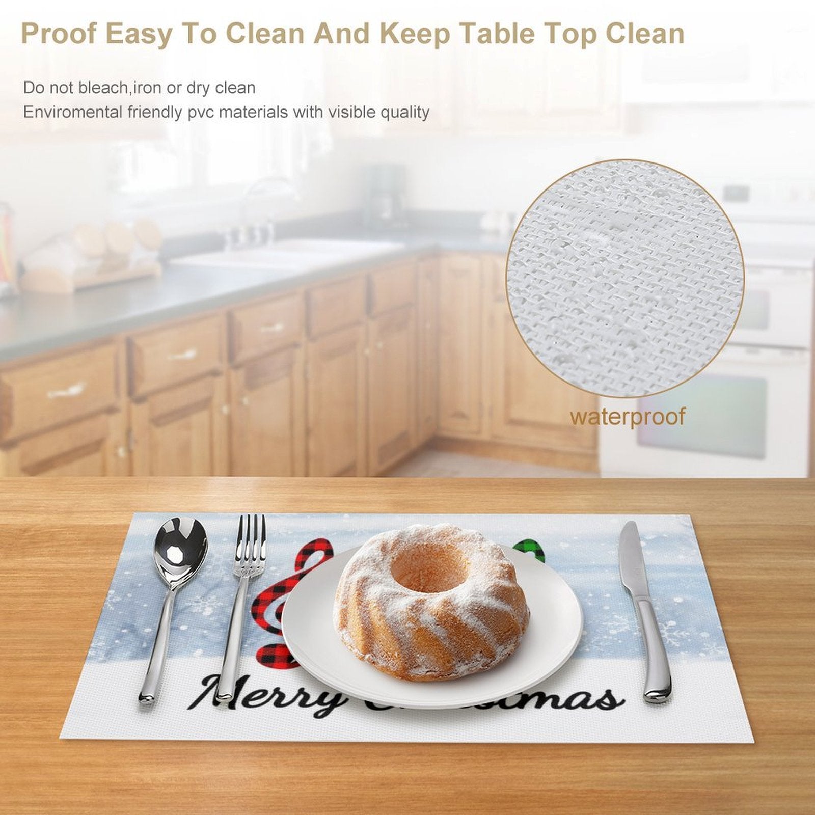 Music Treble Clef Christmas PVC Placemats