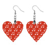 Red Music Heart Shape Wooden Earrings