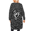 Music Clef Heart Women's Long Hooded Jacket