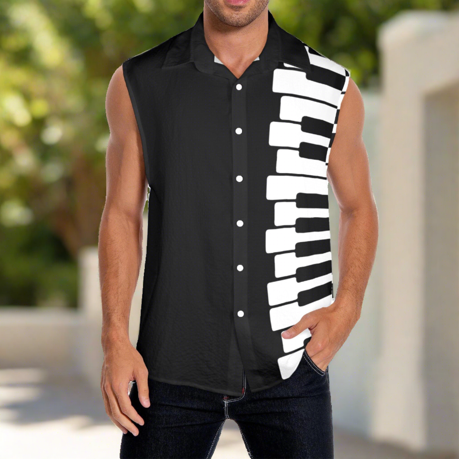 Piano Keys Men's Sleeveless Shirt