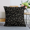 Music Black Linen Pillowcase (Set of 4)