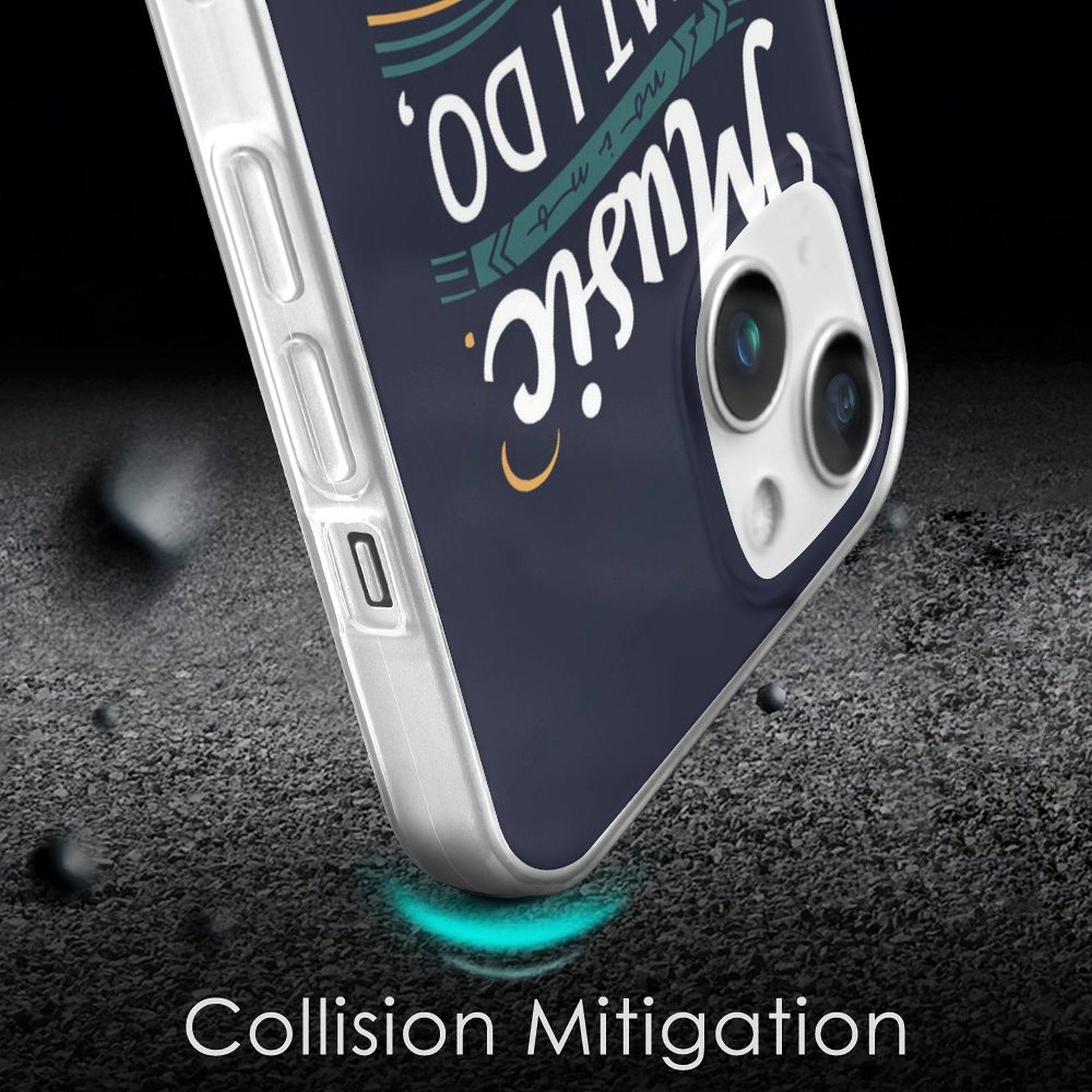 Music Quote Dark Blue iPhone Phone Case