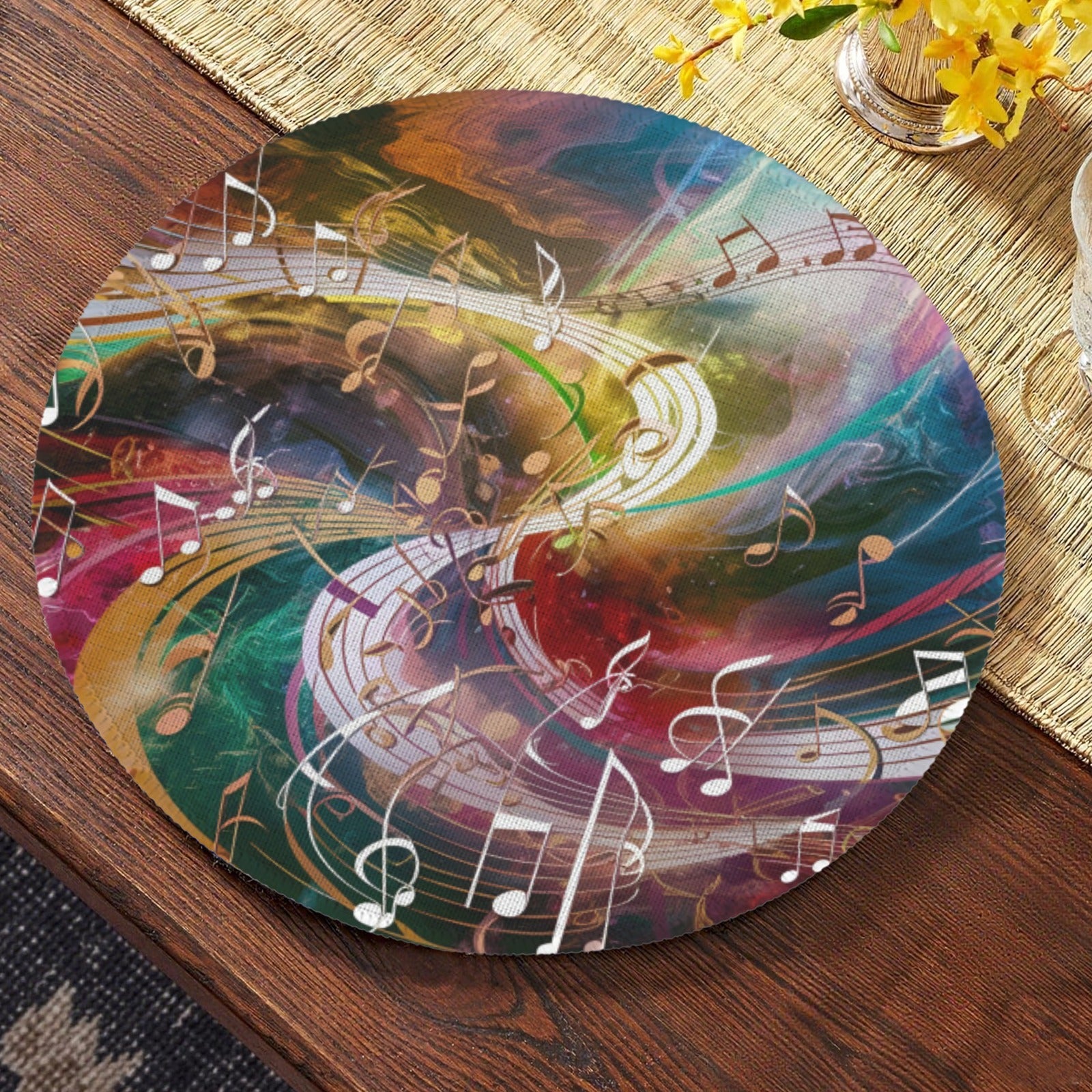 [USA Only] Artistic Music Round Placemat