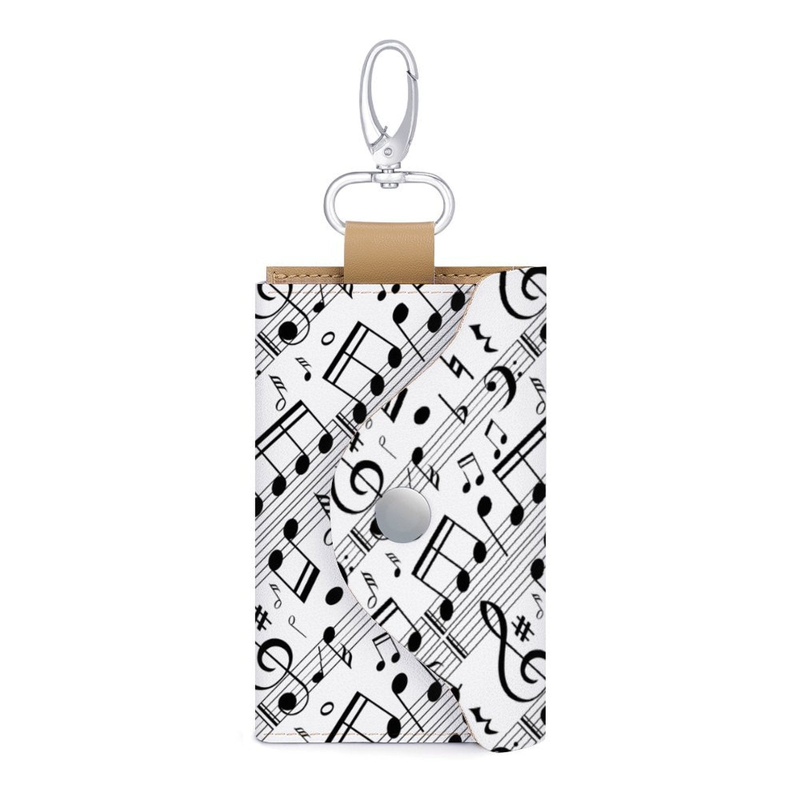 Funny Music Scores Leather Key Bag