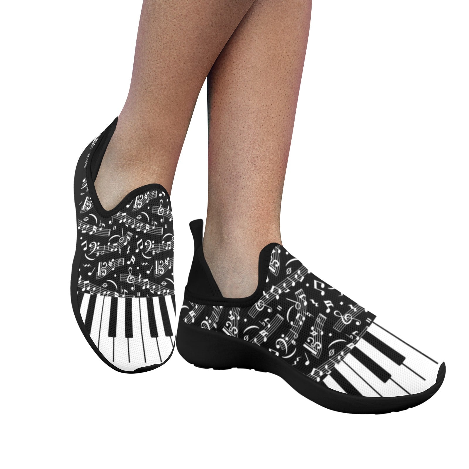 Piano & Notes Fly Weave Women's Sneakers (Drop-in-Heel)