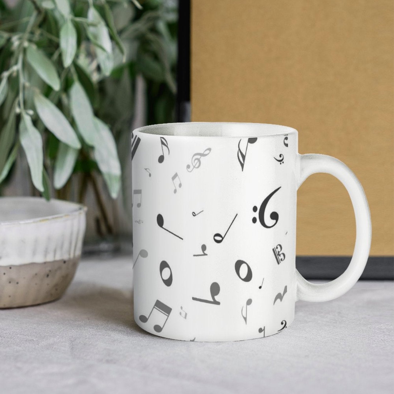 Music Pattern White Mug