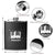 Music Piano 8oz Black Hip Flask